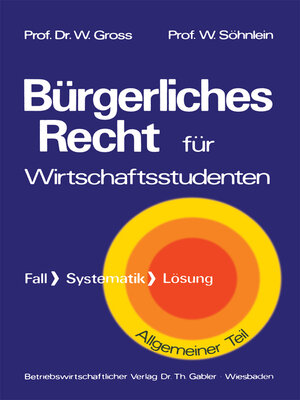 cover image of Bürgerliches Recht für Wirtschaftswissenschaftler